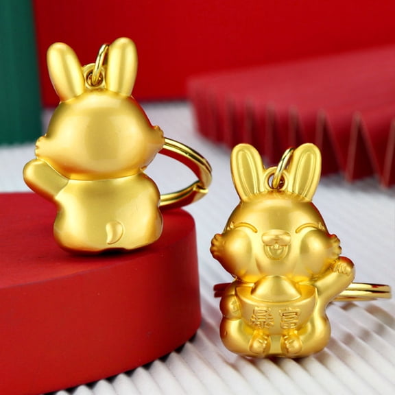WRISTBIQUE Cartoon Rabbit Keychain Adorable Design 3Pcs 3.4x1.0x0.6in