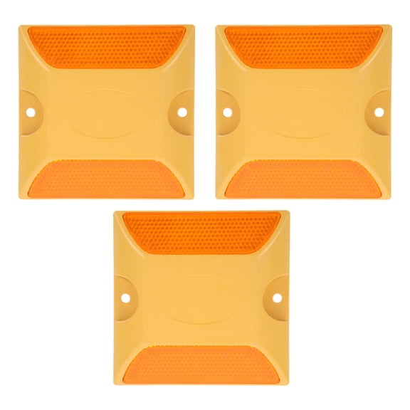 TAILTOSS 3Pcs Reflective Plastic Road Studs Yellow Raised Markers for Highway Safety