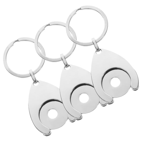 FRCOLOR  3 Pcs Trolley Remover Pendant Quarter Holder Keychain Token Shopping