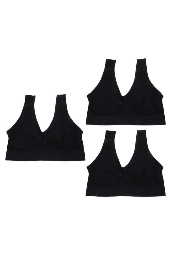 FRCOLOR 3 Pcs Women Fitness Supplies Sports Vest 's Black