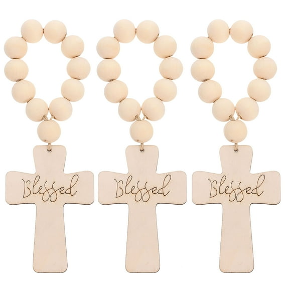 FRCOLOR 3 Pcs Wood Beads Napkin Ring Rings for Napkins Outdoor Horn Beige