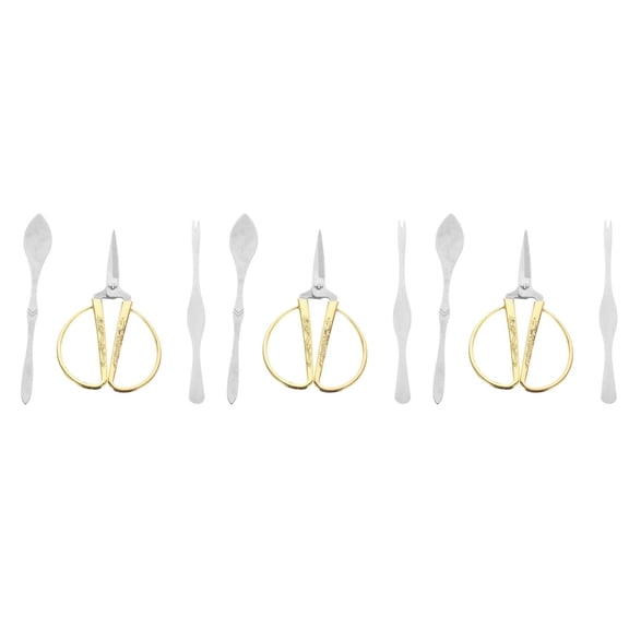 FRCOLOR 3 Sets  4pcs Crab Eatting Kit Multifunctional Crab Pliers Crab Fork Crab Gadget for Home (Red + Silver)