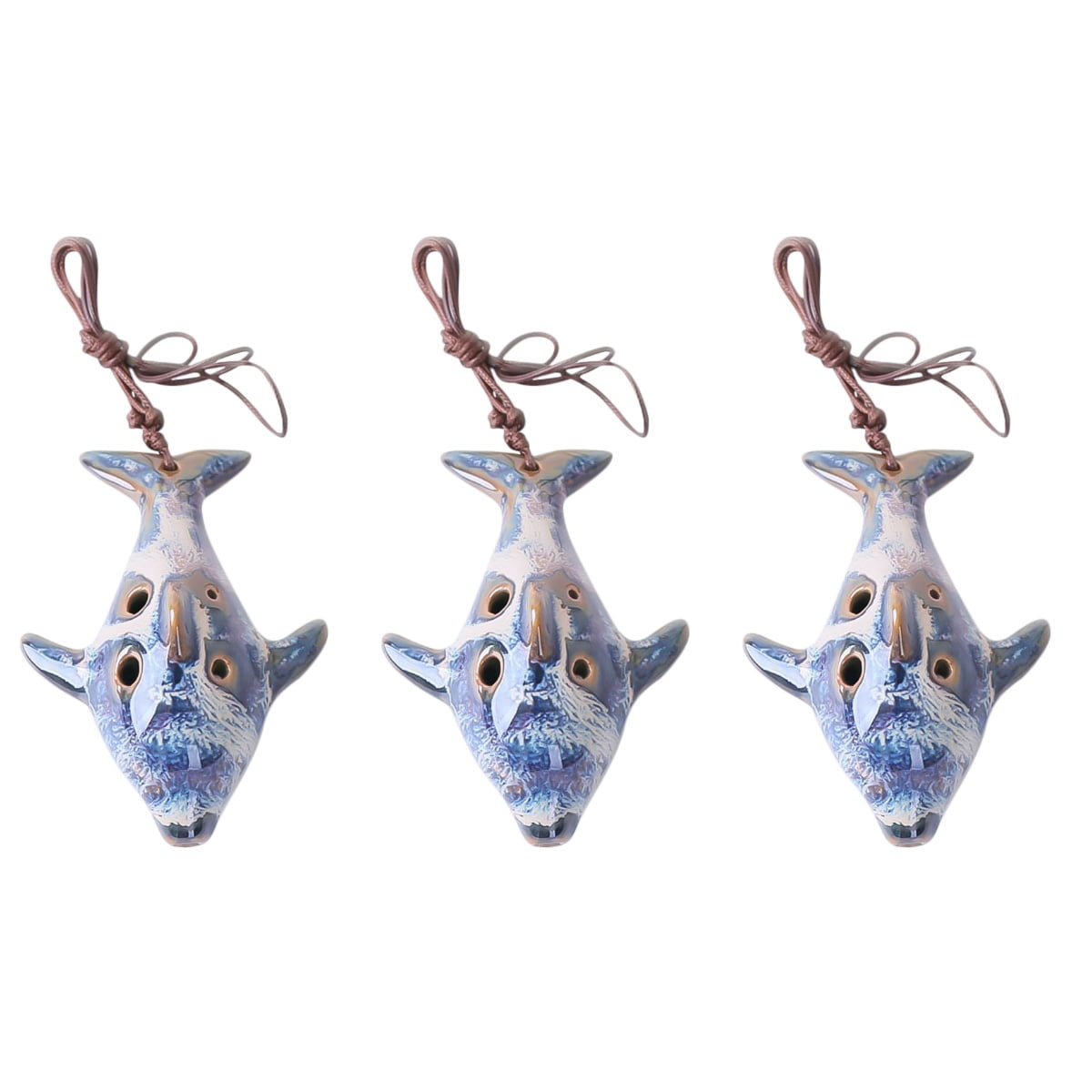 FRCOLOR 3 pcs 6 Holes Ceramic Alto C Ocarina Flute Music Instrument Gift Portable Whistle for Music Instrument Learner Color