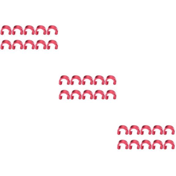 FRCOLOR 30 PCS Wire Clamps Tubing Clips Mountain Bike C Shaped Buckle Bike Line Fixing Clamp Line Clips Bike Brake Line Buckle (Red)