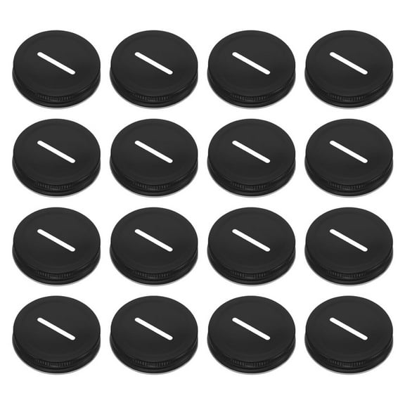WASHWEPE Round Black Tinplate Lids for Mason Jars for Household Users 30Pcs 2.8x2.8x0.6in