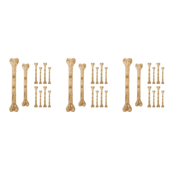FRCOLOR OUNONA 30 Pcs Small Plastic Bones for Halloween Decorations DIY Fake Bone Charms Prank Prop Artificial Bone Accessories