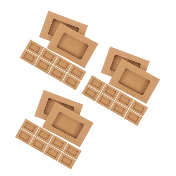 FRCOLOR 30 pcs Delicate Postcard Boxes Kraft Paper Envelop Box Open Window Postcard Box