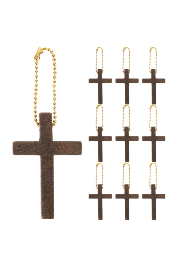 Light Brown Craft Cross Pendant for Necklace and Bracelet Making