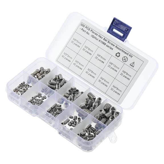 TAILTOSS hardware screws Set Screw Stainless Steel Corrosion Resistant Various Projects 300pcs