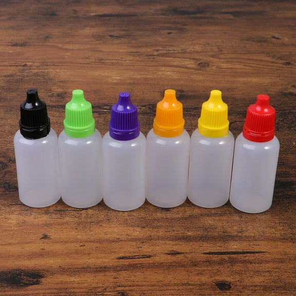 FRCOLOR 30PCS 20ML Empty Eyedrops Bottle Squeezable Dropper Bottles Plastic Essential Oil Refillable Containers with Caps (Random Color)