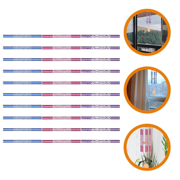 FRCOLOR 30Pcs Chime Tubes Decorative Wind Bell Hanging Tubes Outdoor Metal Wind Chime Tubes