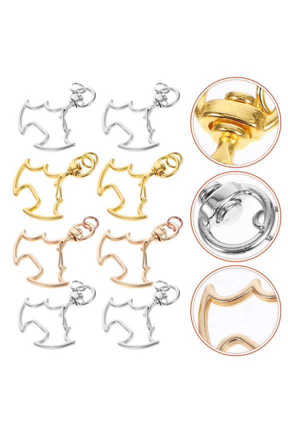 30Pcs Keychain Hook Clips with Strong Spring Loaded Bat Clasps Assorted Color for Decoration