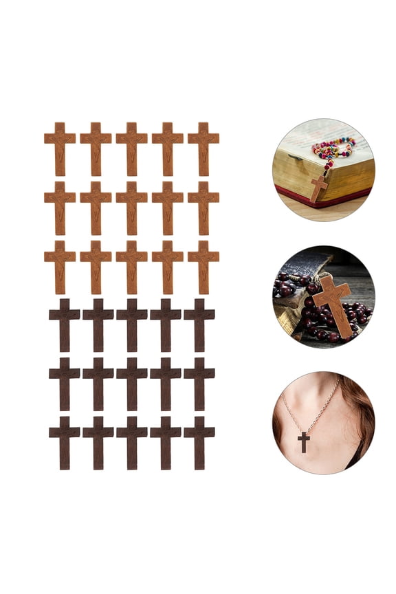 Wooden Cross Shaped Charms Assorted Color for Jewelry Making Decor