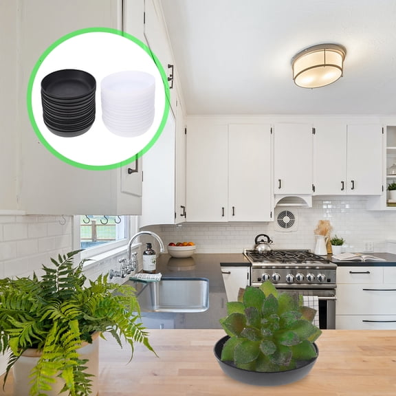 FRCOLOR 30Set Plant Pot Base Tray Plastic Round Flat Bottom Soil Containment for Indoor Planting