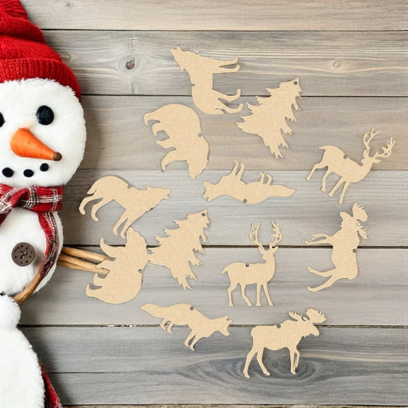 FRCOLOR 30pcs Unfinished Wood Cutouts Wild Animal Shape Craft Decor for Children Creativity