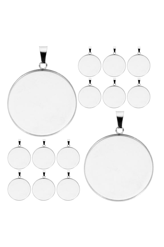 30pcs Stainless Steel Pendant Trays Cabochon Settings Bezel Pendant Blanks for Jewelry Making Finding Round Bezel 30mm