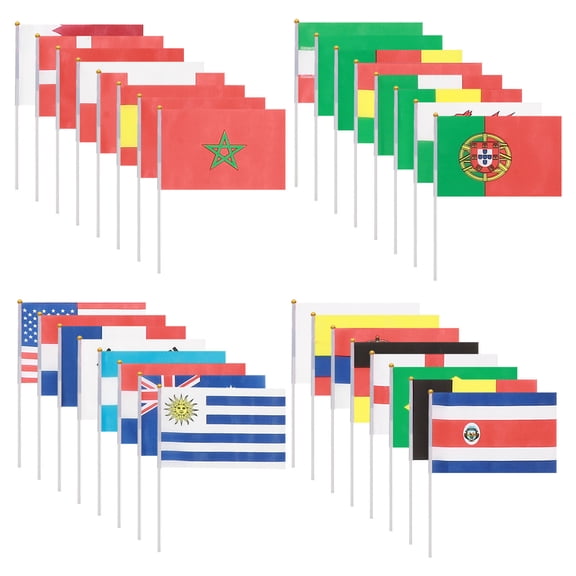 FRCOLOR 32 PCS Small Hand Waving Flag Portable Flags 21.00X14.00X0.50CM