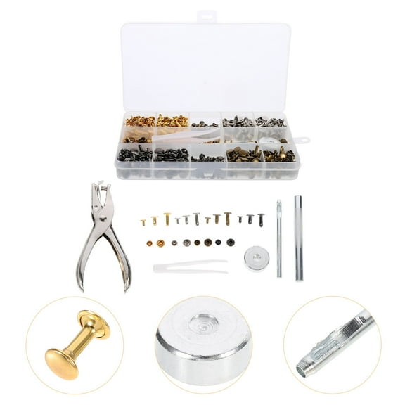 FRCOLOR 360pcs Delicate Brass Rivets Durable Craft Rivets Premium Handmade Rivets