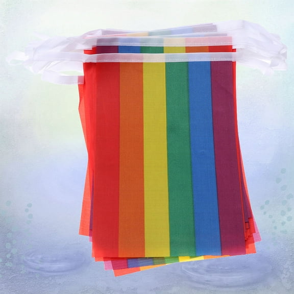 FRCOLOR 38 Pcs Outdoor Decoration Flags Rainbow String UV Fade Resistant
