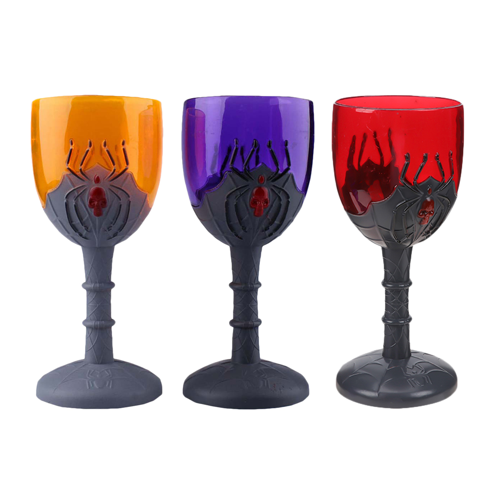 FRCOLOR 3Pcs Halloween Goblets Halloween Themed Plastic Goblets Spider