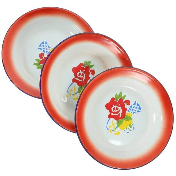 LABSERRON Enamel Food Serving Dishes Assorted Color 3Pcs 7.9x7.9in