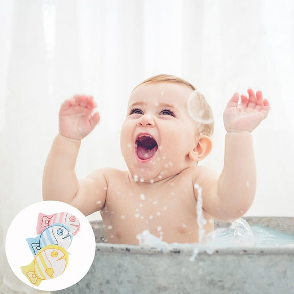 FRCOLOR 3Pcs Small and Exquisite Bath Sponge for Baby Bathing 13.5X9cm