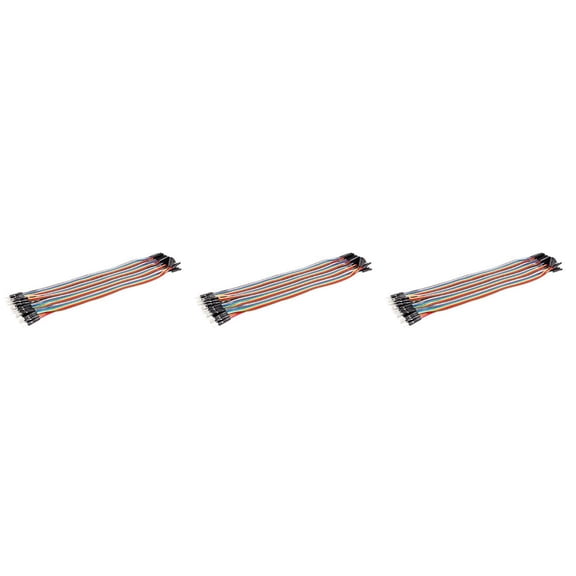 TAILTOSS Male to Female 40 Pin Ribbon Cable Assorted Color for Breadboard 3Pcs