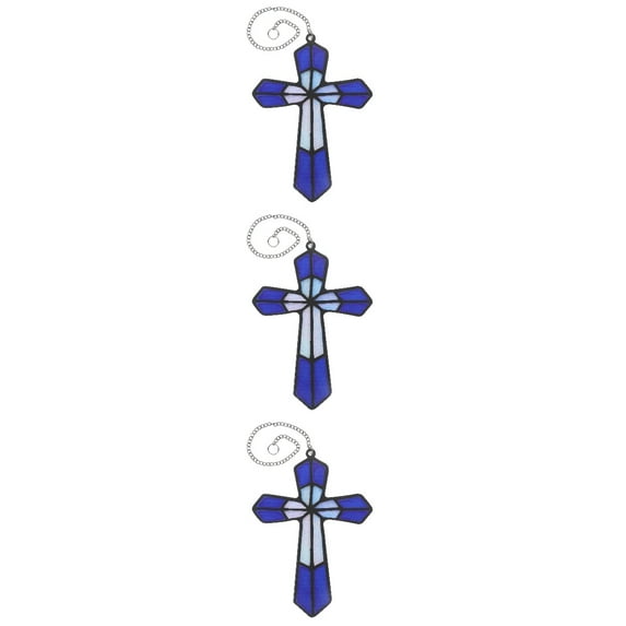 FRCOLOR 3pcs Acrylic Hanging Cross Pendant Decoration Hanging Cross Decoration Door Window Decor