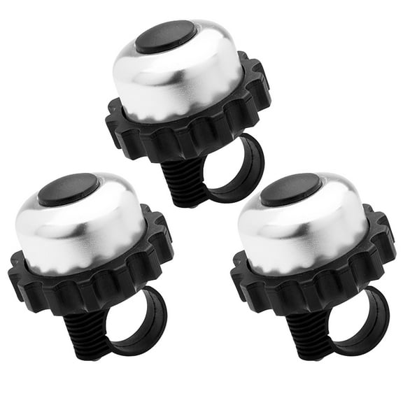 FRCOLOR 3pcs Aluminum Alloy Bike Bells Loud Sound Bells for Mountain Bike Road Bike ( Silver ),4.72"X1.65"X0.91"