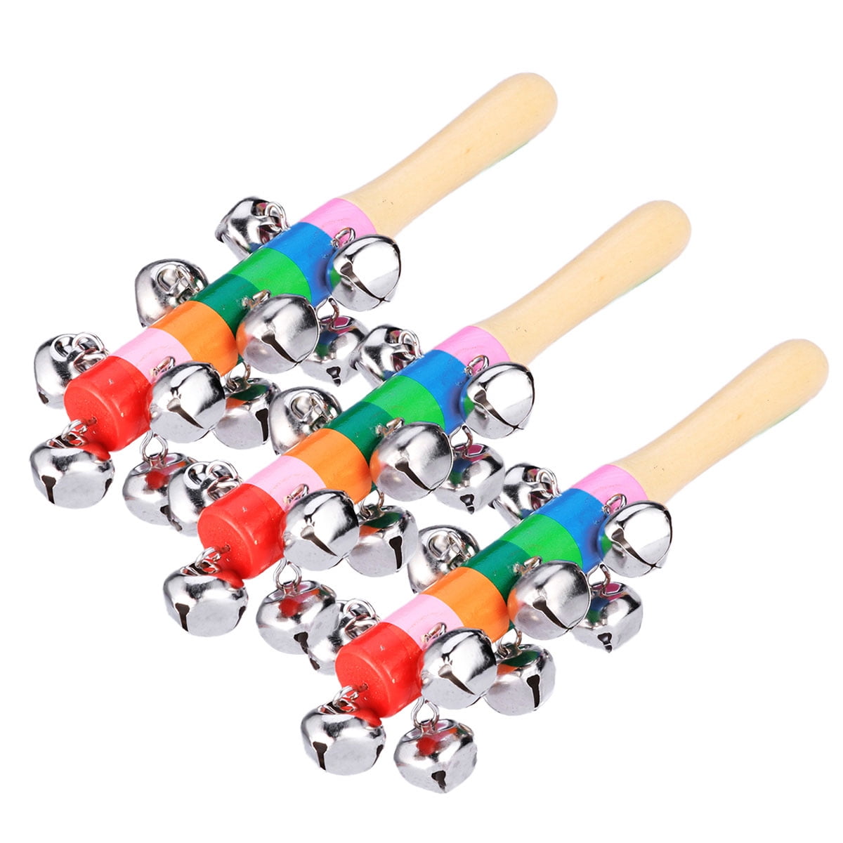FRCOLOR 3pcs Baby Kids Toys Jingle Bell Christmas Hand Jingle Bells