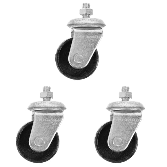 TAILTOSS  3Pcs Silver Metal Caster Wheels, Universal Fit for Hydraulic Jacks, Heavy Duty