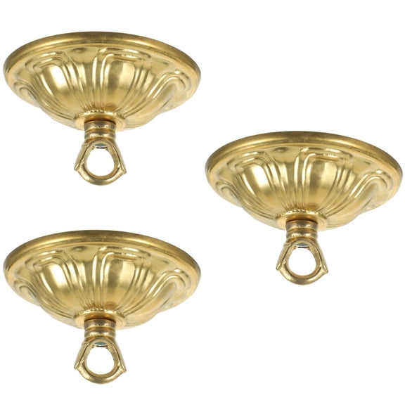 FRCOLOR 3pcs Chandelier Canopy Light Fixture Mounting Bracket Copper Pendant Light Hook Plate