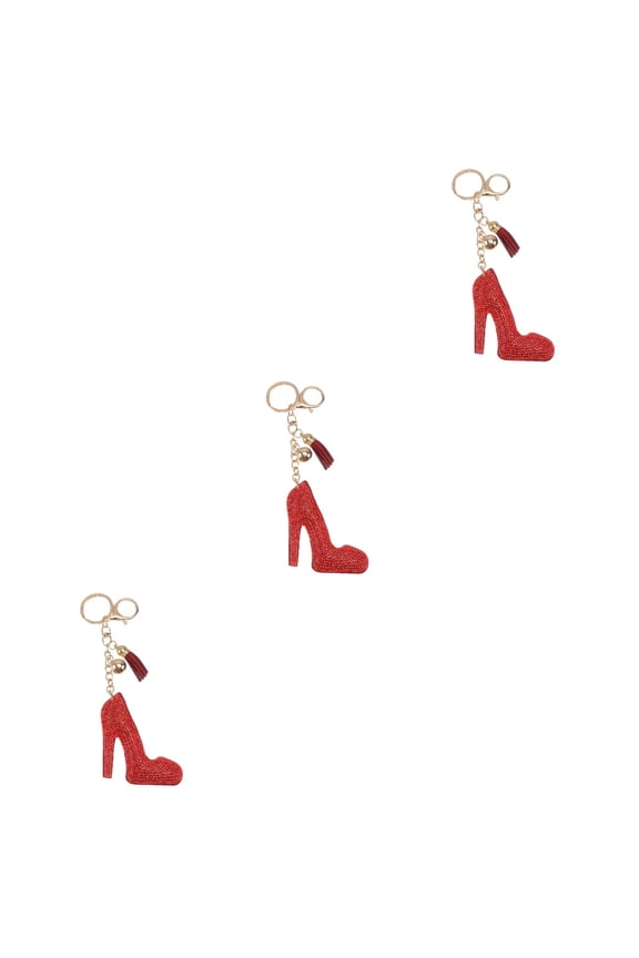 3pcs Creative High Heels Key Chains Shoe Keychains Car Keyrings Ring