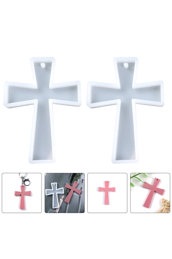 3pcs Diy Silicone Cross Keychain Mold For Resin Epoxy Casting Molds Cross Shaped Pendant Mold Cross Shaped Charms Crafts Making Mold