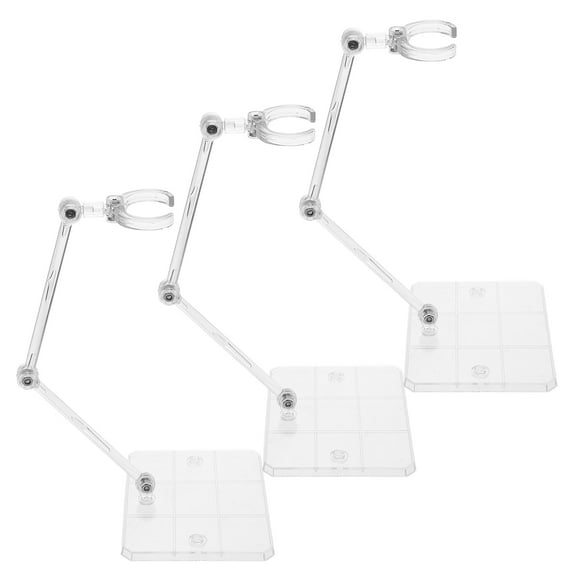 FRCOLOR 3pcs Doll and Action Figure Support Stand Transparent Acrylic Base Ideal for Displaying Models and Miniatures for Home and Retail