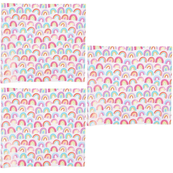 FRCOLOR 3pcs Gift Packing Paper Diy Wrapping Paper Gift Wrapping Paper Rainbow Pattern Gift Box Wrapping Paper