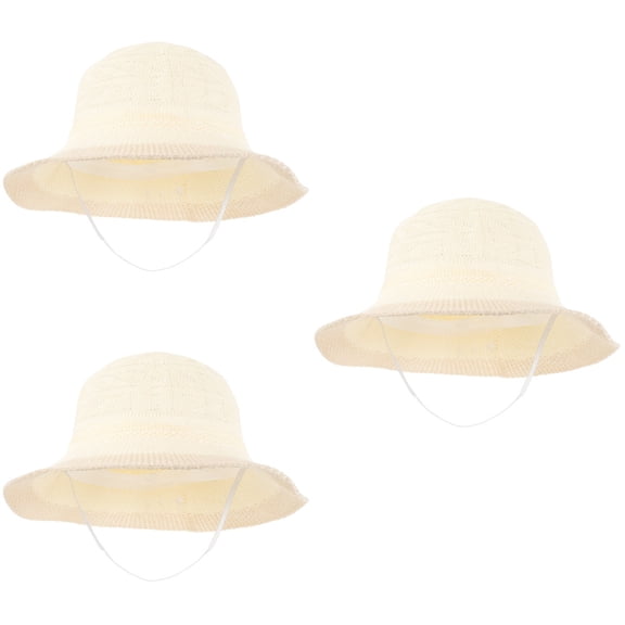 FRCOLOR 3pcs Large Brim Bucket Hat Girl Bucket Hat Fashion Bucket Hat Stylish Bucket Hat Girl Beach Hat