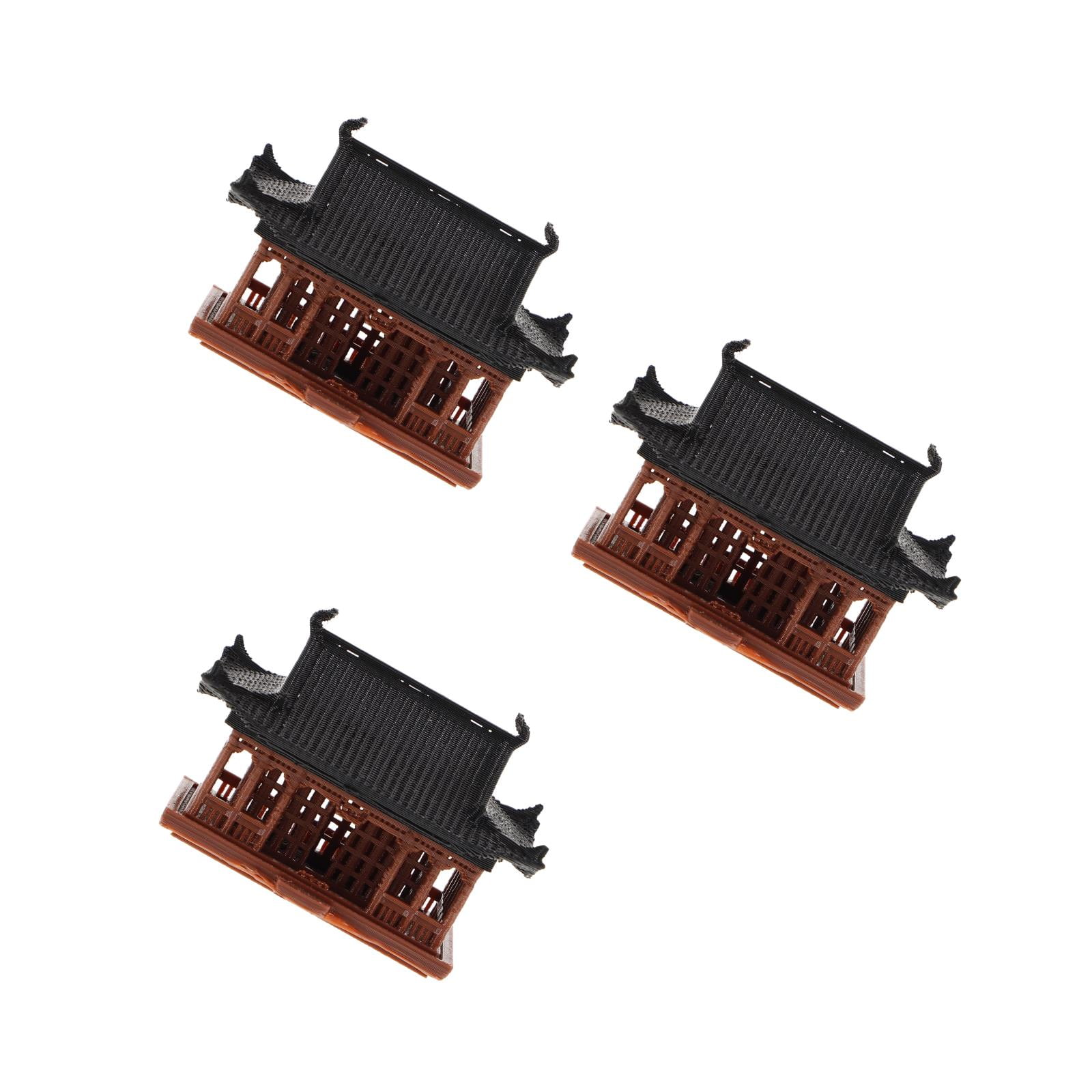 Mini Pagoda Statue Micro Landscape Ornament Ceramic Hexagon Pavilion Retro Adorn