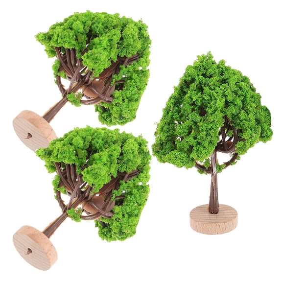LABSERRON Diorama Landscape Trees Green Plastic Wood Versatile Applications 3Pcs