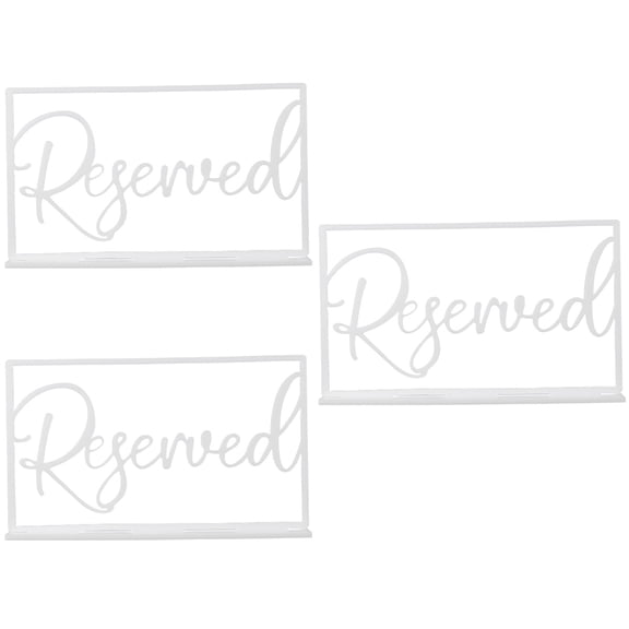 WRISTBIQUE White Acrylic Reserved Table Card, Elegant Design for Wedding, Durable