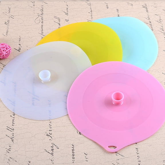 FRCOLOR 3pcs Silicone Cup Sealing Lids Creative Mug Covers Drink Cup Cover Leakproof (Mixed Colors)