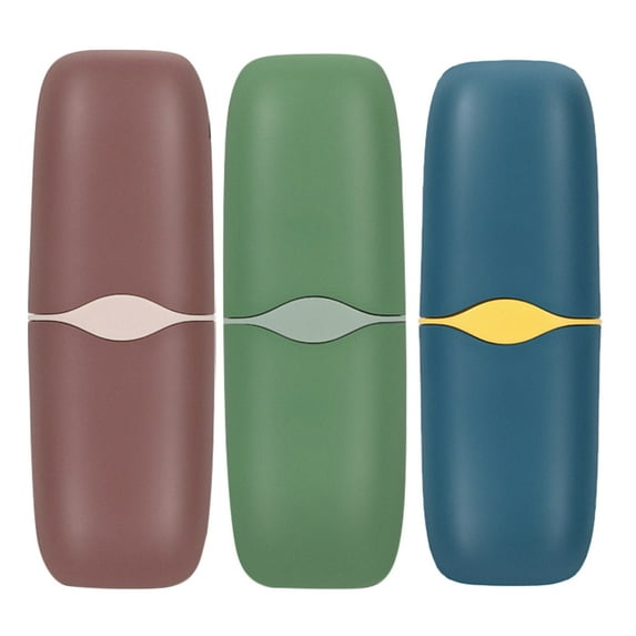 FRCOLOR 3pcs Travel Portable Toothbrush Holder Toothpaste Case Portable Container Organizer With Cover For Traveling Bathroom Business Camping School