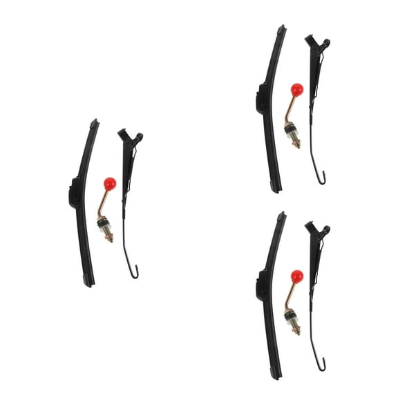 FRCOLOR 3pcs Universal Manual Windshield Wiper Hand Operated Wiper Blade Rear Wiper Arm Replacement Motorcycle Windshield Wiper For Utvs Golf Carts