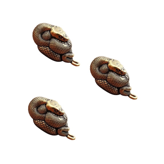 LABSERRON Golden Miniature Snake Figurine Artware Spring Festival 3Pcs