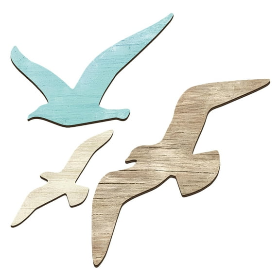 FRCOLOR 3pcs Wall Sculptures Farmhouse Wooden Wall Art Decor Nautical Beach Themed Wall Decals for Home Office Living Room