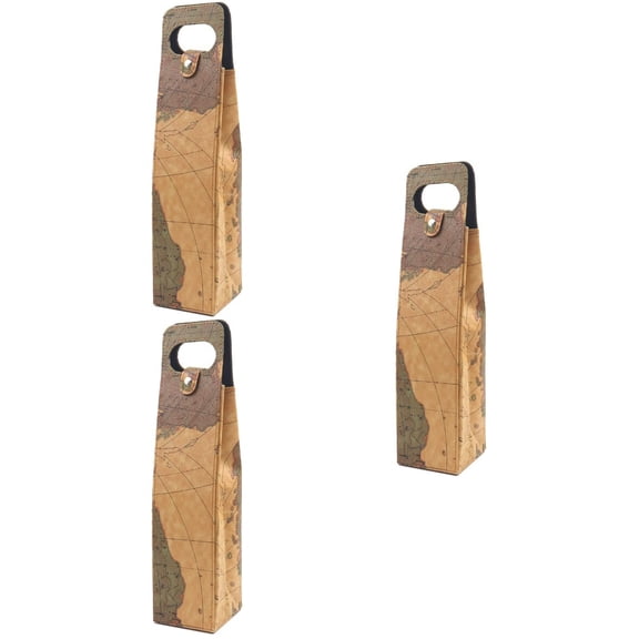 FRCOLOR 3pcs Wine Gift Bag Reusable Leather Wine Tote Carrier Beer Gift Bag