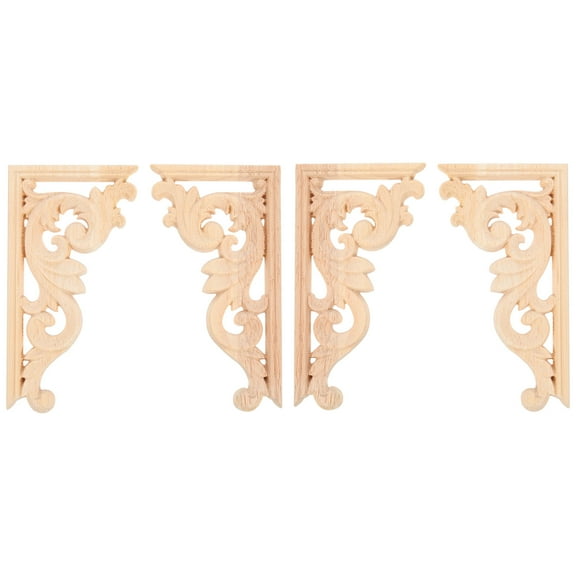 WASHWEPE Wood Onlay Trim Khaki For Home 4Pcs 5.1*2.8in