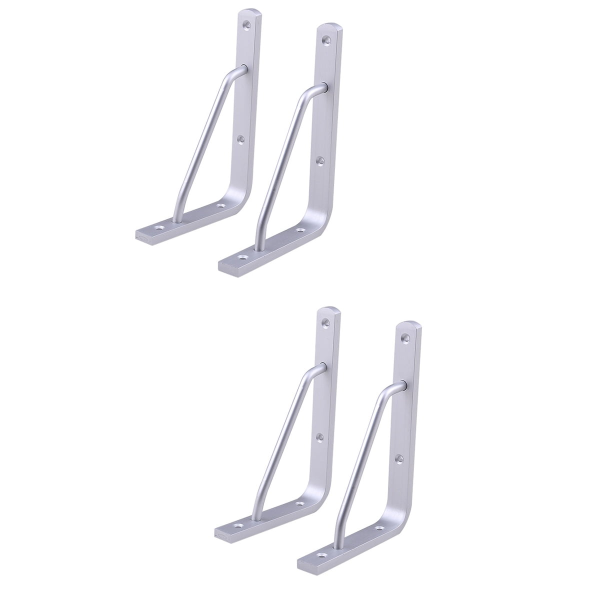 LABSERRON  4Pcs Triangle Shape Shelf Brackets Silver Aluminium Alloy for Study Desk and Workbench