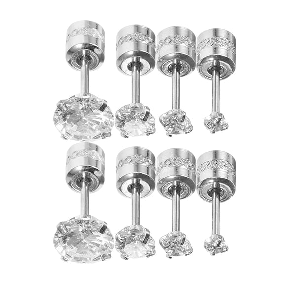 WRISTBIQUE Earring Backs For Women Zirconia Earrings Fading Resistant 4 Pairs