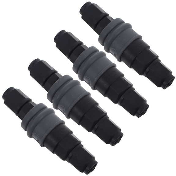 KAKOWELY 4 Pairs Black Plastic and Steel Self-Locking Quick Connect Pneumatic Tool Couplers